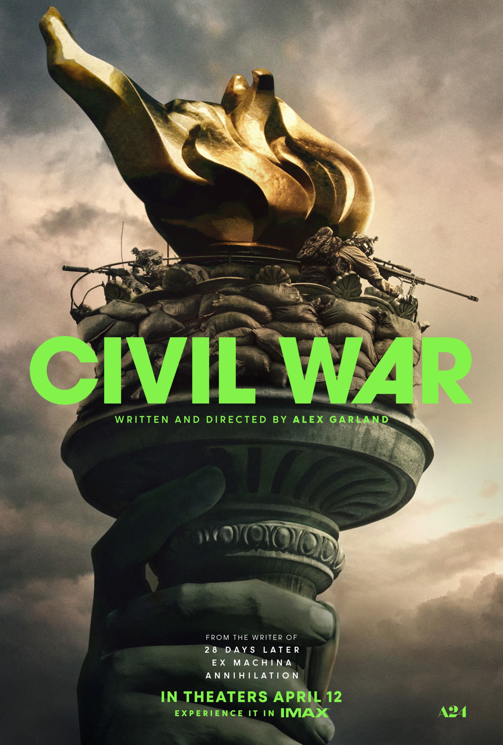 CIVIL WAR 1 Sheet 27x40 Green Teaser IMAX W12 FIN01